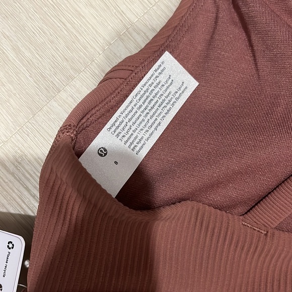 Lululemon Energy Bra Long Line Ribbed Spiced Chai Size 8 NWT - Picture 4 of 5